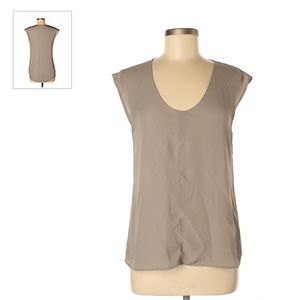 Sheer beige sleeveless blouse